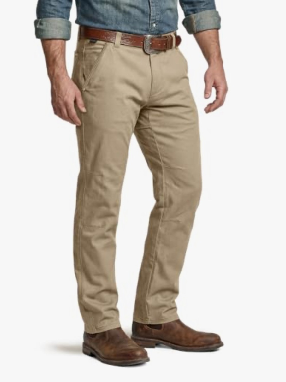 CQR Men's Motion Utility Lightweight Water Resistant Work Khaki Pant NWT 38x30